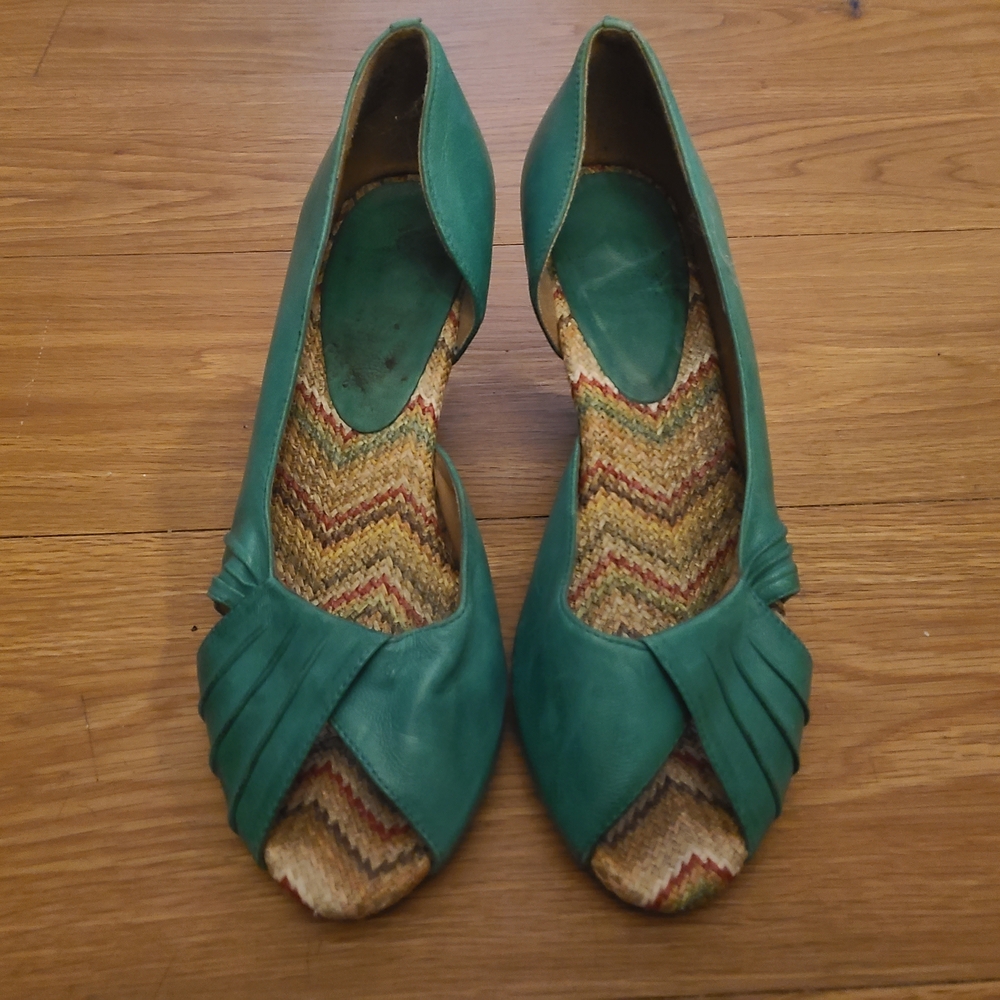 Elegant Green Women's Peep-Toe Shoes